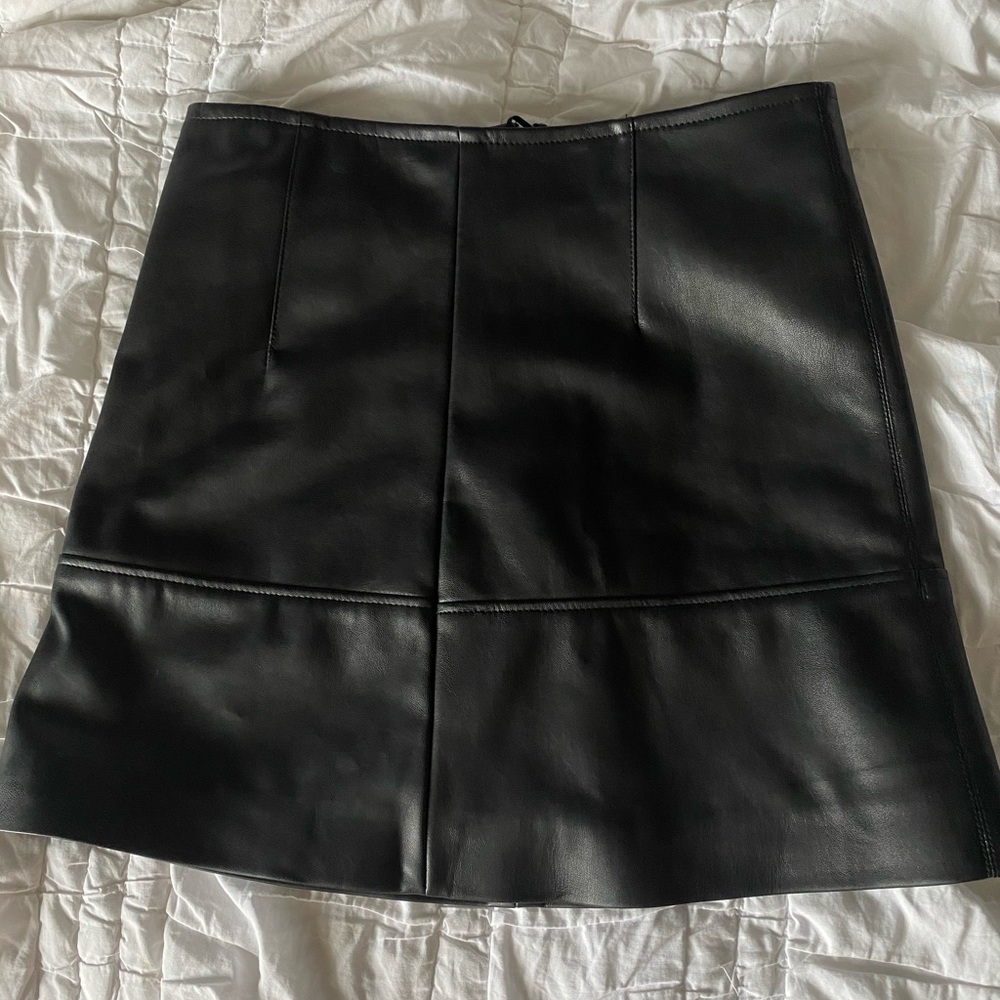 Leather mini skirt